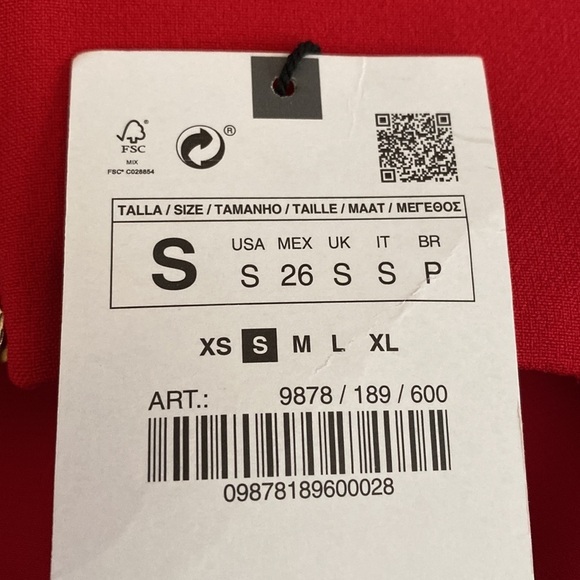 NWT. Zara Red Strappy Cut Out Midi Dress with V-neckline. Size S. - Picture 8 of 11